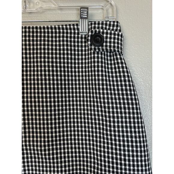 Y2K Vintage Houndstooth Black And White Mini Skirt M Collection Size 7 Buttons - Picture 3 of 10